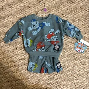 Baby Toddler Boy or Girl Paw Patrol Sweatshirt & Shorts Outfit 12 Month